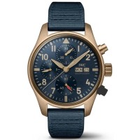 IWC Pilot's Chronograph Blue Dial Bonze Case  Men's Replica Watch IW388109