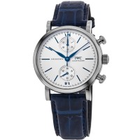 IWC Portofino Chronograph Silver Dial Leather Strap Men's Replica Watch IW391407