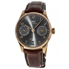 IWC Portugieser Automatic 7 Day Power Reserve 18kt Rose Gold Grey Dial  Men's Replica Watch IW500702