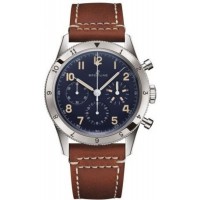 Breitling Aviator 8 AVI 1953 Edition Blue Dial Gold Leather Strap Men's Replica Watch LB0920131C1X1