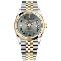 Rolex Datejust 36 Steel &amp; Yellow Gold Slate Roman Dial Women's Replica Watch M126203-0035