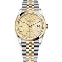 Rolex Datejust 36 Steel &amp; Yellow Gold Golden Palm-Motif Dial Women's Replica Watch M126203-0037