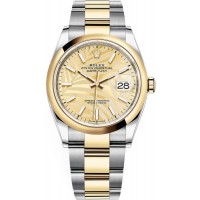 Rolex Datejust 36 Steel &amp; Yellow Gold Golden Palm-Motif Dial Women's Replica Watch M126203-0038