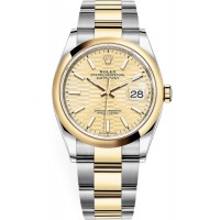 Rolex Datejust 36 Steel &amp; Yellow Gold Golden Fluted-Motif Dial Women's Replica Watch M126203-0040