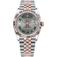 Rolex Datejust 36 Steel &amp; Everose Gold Slate Roman Dial Women's Replica Watch M126231-0029