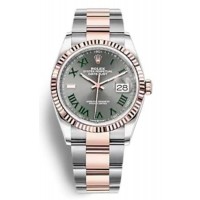 Rolex Datejust 36 Steel &amp; Everose Gold Slate Roman Dial Women's Replica Watch M126231-0030