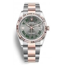 Rolex Datejust 36 Steel &amp; Everose Gold Slate Roman Dial Women's Replica Watch M126231-0030