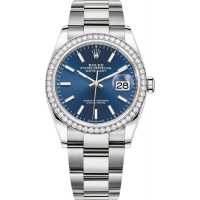 Rolex Datejust 36 White Gold &amp; Diamonds Blue Dial Women's Replica Watch M126284RBR-0010