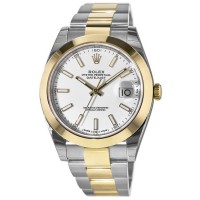 Rolex Datejust 41 Gold &amp; Steel White Dial Men's Replica Watch M126303-0015