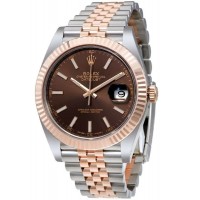 Rolex Datejust 41 Steel and Everose Gold Chocolate Dial Jubilee Bracelet  Men's Replica Watch M126331-0002