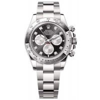 Rolex Cosmograph Daytona White Gold Black and Steel Diamond-Set Dial Men's Replica Watch M126509-0002