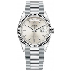 Rolex Day-Date Platinum Silver Dial Women's Replica Watch M128236-0001