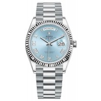 Rolex Day-Date Platinum Ice-Blue Dial Women's Replica Watch M128236-0008