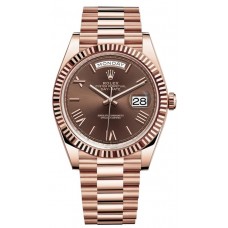 Rolex Day-Date 40 18K Everose Gold Chocolate Dial Men's Replica Watch M228235-0002