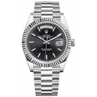 Rolex Day-Date 40 Platinum Black Dial Men's Replica Watch M228236-0003