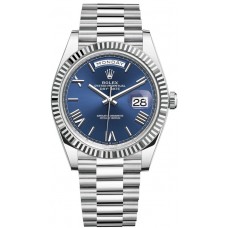 Rolex Day-Date 40 Platinum Blue Dial Men's Replica Watch M228236-0007