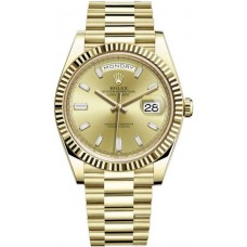 Rolex Day-Date 40 18K Yellow Gold Champagne Dial Men's Replica Watch M228238-0005
