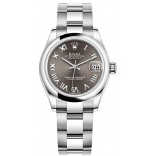 Rolex Datejust 31 Stainless Steel Dark Grey Roman Dial Women's Replica Watch M278240-0015