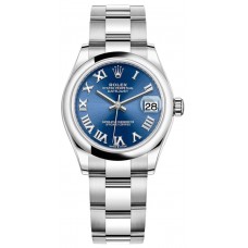 Rolex Datejust 31 Stainless Steel Blue Roman Dial Women's Replica Watch M278240-0017