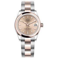 Rolex Datejust 31 Steel and 18kt Everose Gold Rose Dial Women's Replica Watch M278241-0009