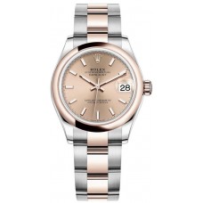 Rolex Datejust 31 Steel and 18kt Everose Gold Rose Dial Women's Replica Watch M278241-0009