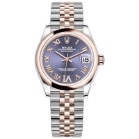 Rolex Datejust 31 Steel and 18kt Everose Gold Aubergine Pave Roman Dial Women's Replica Watch M278241-0020