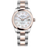 Rolex Datejust 31 Steel and 18kt Everose Gold Mother-of-Pearl Diamond Dial Women's Replica Watch M278241-0025