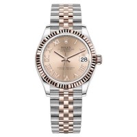 Rolex Datejust 31 Stainless Steel and Rose Gold Rose Roman Dial Women's Replica Watch M278271-0006