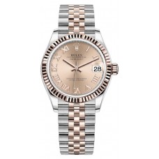 Rolex Datejust 31 Stainless Steel and Rose Gold Rose Roman Dial Women's Replica Watch M278271-0006