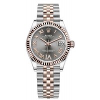 Rolex Datejust 31 Stainless Steel and Rose Gold Rose Pave Roman Dial Women's Replica Watch M278271-0030