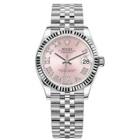 Rolex Datejust 31 Stainless Steel and White Gold Pink Roman Diamond Dial Women's Replica Watch M278274-0024