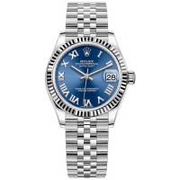 Rolex Datejust 31 Stainless Steel and White Gold Blue Roman Dial Women's Replica Watch M278274-0034