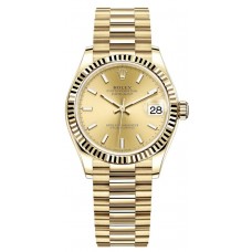 Rolex Datejust 31 Yellow Gold Champagne Dial Women's Replica Watch M278278-0040