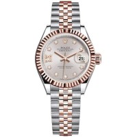Rolex Lady-Datejust 28 Steel and Everose Gold Sundust Diamond Dial Women's Replica Watch M279171-0019