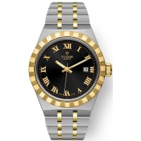 Tudor Royal Black Dial Stainless Steel and Yellow Gold Unisex Replica Watch M28303-0003