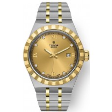 Tudor Royal Champagne Diamond Dial Stainless Steel and Yellow Gold Unisex Replica Watch M28303-0006