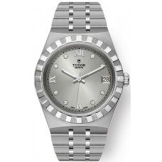 Tudor Royal Silver Diamond Dial Stainless Steel Unisex Replica Watch M28400-0002