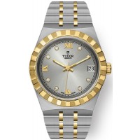 Tudor Royal Silver Diamond Dial Stainless Steel and Yellow Gold Unisex Replica Watch M28403-0002