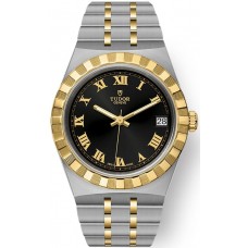 Tudor Royal Black Dial Stainless Steel and Yellow Gold Unisex Replica Watch M28403-0003