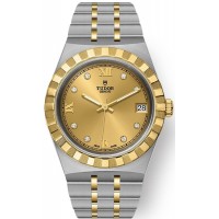 Tudor Royal Champagne Diamond Dial Stainless Steel and Yellow Gold Unisex Replica Watch M28403-0006