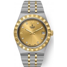 Tudor Royal Champagne Diamond Dial Stainless Steel and Yellow Gold Unisex Replica Watch M28403-0006