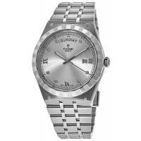 Tudor Royal Silver Diamond Dial Steel Automatic Unisex Replica Watch M28600-0002