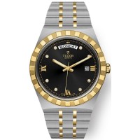 Tudor Royal Black Diamond Dial Stainless Steel and Yellow Gold Unisex Replica Watch M28603-0005