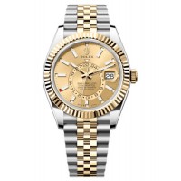 Rolex Sky-Dweller Yellow Rolesor Champagne Dial Jubilee Men's Replica Watch M336933-0002