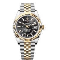 Rolex Sky-Dweller Yellow Rolesor Black Dial Jubilee Men's Replica Watch M336933-0004