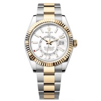 Rolex Sky-Dweller Yellow Rolesor White Dial Oyster Men's Replica Watch M336933-0005