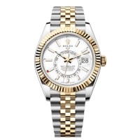 Rolex Sky-Dweller Yellow Rolesor White Dial Jubilee Men's Replica Watch M336933-0006