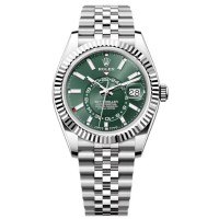 Rolex Sky-Dweller White Rolesor Mint Green Dial Jubilee Men's Replica Watch M336934-0002