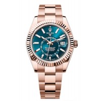 Rolex Sky-Dweller Rose Gold Blue-Green Dial Oyster Men's Replica Watch M336935-0001