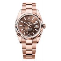 Rolex Sky-Dweller Rose Gold Chocolate Dial Oyster Men's Replica Watch M336935-0002